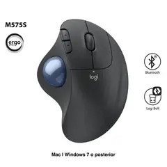 LOGITECH - MOUSE ERGO M575S TRACKBALL SILENT BLUETOOTH USB-A NEGRO 910-007031