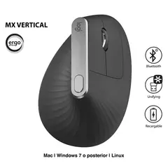 LOGITECH - MOUSE MX VERTICAL ADVANCED ERGONOMIC BLUETOOTH USB-C NEGRO 910-005449