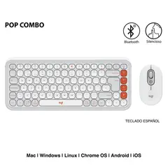 LOGITECH - TECLADO Y MOUSE POP ICON BLUETOOTH BLANCO 920-013055