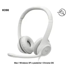 LOGITECH - AUDÍFONO H390 USB NOISE CANCELLING BLANCO 981-001285