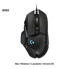 LOGITECH - MOUSE G502 HERO 16000 DPI RGB NEGRO 910-005550 910-005469