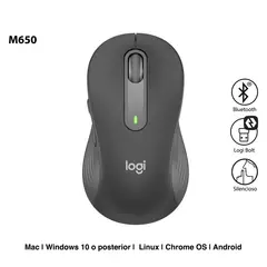 LOGITECH - MOUSE M650 L SILENT LARGE INALÁMBRICO BLUETOOTH GRAPHITE 910-006231
