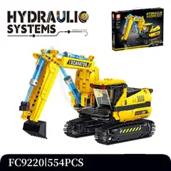 GENERICO - Excavadora Forrange FC9220 de 554 piezas con bloques STEM y sistema hidráulico simplificado