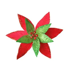 GENERICO - Flor navideña premium con cascabeles 30 cm x 30 cm - 1 Unidad