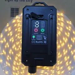 GENERICO - TIRA DE LUCES NAVIDEÑAS AMBAR SOLAR 10M