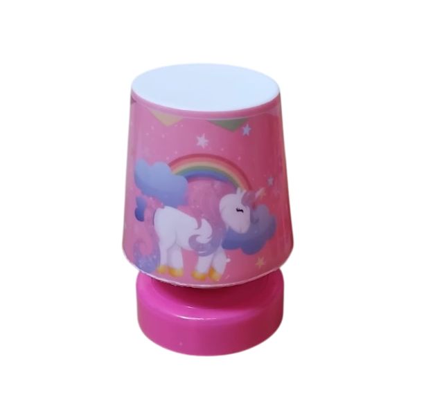 Lampara pequeña para escritorio o dormitorio infantil unicornio rosa