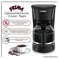 PRIMA - Cafetera Eléctrica de 12 tazas - Negro