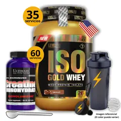 ULTIMATE NUTRITION - Proteína Iso gold whey de 1kg Chocolate + Creatina 300gr + regalos