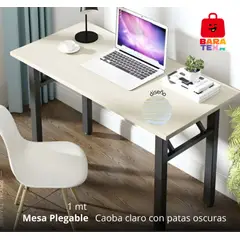 GENERICO - Mesas Plegables solida 1 m color claro caoba