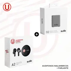 SUDIO - AUDIFONOS A2 UNIVERSITARIO + PARLANTE PORTATIL S2 GRIS