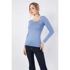 BANATY - POLO MANGA LARGA PIMA ASIMETRICO MARGOT DE MUJER