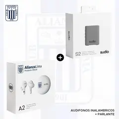 SUDIO - AUDIFONOS A2 ALIANZA LIMA + PARLANTE PORTATIL S2 GRIS