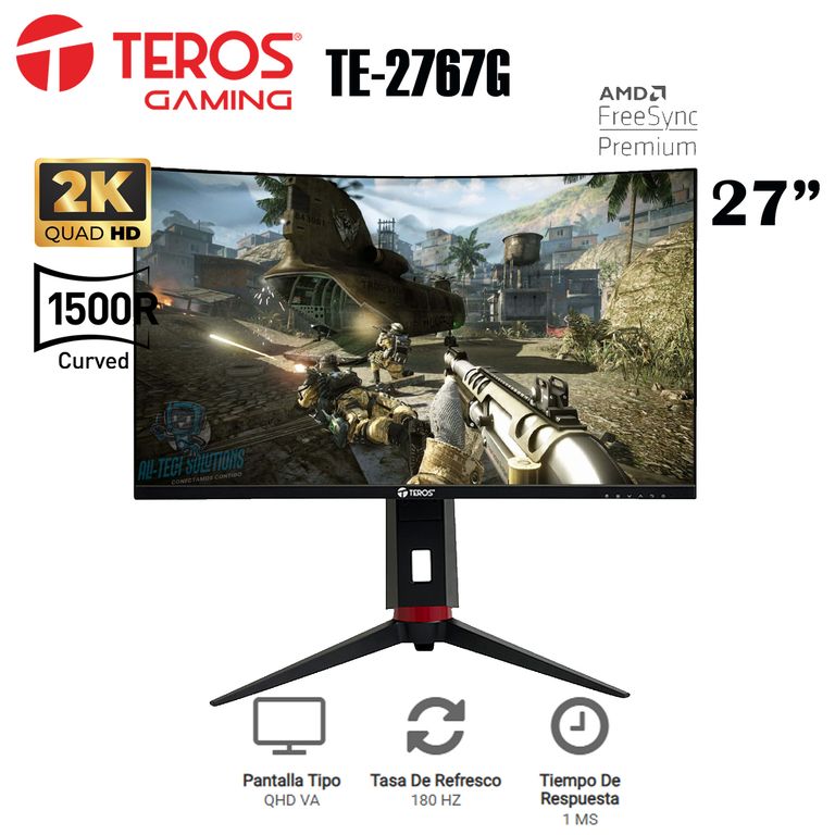 MONITOR CURVO GAMING TE-2767G 27 QHD VA 180Hz 1ms HDMI