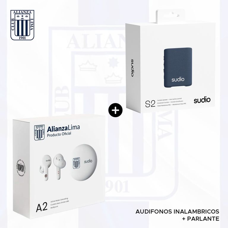 AUDIFONOS A2 ALIANZA LIMA + PARLANTE PORTATIL S2 AZUL