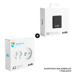 SUDIO - AUDIFONOS A2 SPORTING CRISTAL + PARLANTE PORTATIL S2 NEGRO