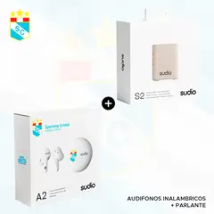 SUDIO - AUDIFONOS A2 SPORTING CRISTAL + PARLANTE PORTATIL S2 BEIGE