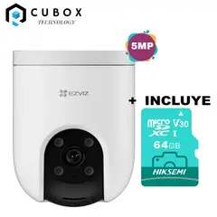 EZVIZ - Cámara WiFi H8c Pro 3K 5MP Full Color con IA + Micro SD 64gb