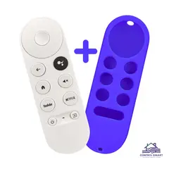 GENERICO - Control Remoto Para Chromecast Google TV 4K HD + Funda Color Azul