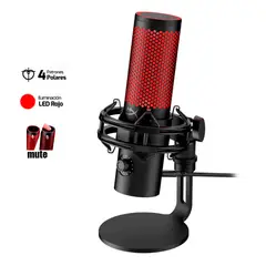 HYPERX - Microfono QuadCast 2 USB de Estudio para Streaming 4 patrones