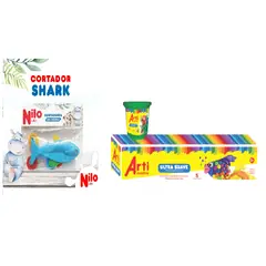 GENERICO - PLASTILINA ULTRA SUAVE ARTI CREATIVO - X 5 UND, plastelina y cortador