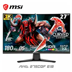 MSI - Monitor Curvo MAG 275CQF E18 27 WQHD Rapid VA 180Hz HDMI x2DP x1