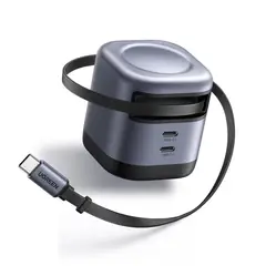 UGREEN - Cargador 45W Dual Port Cable Retractil Tipo C