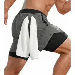 ALPHA FIT - Short deportivo Hombre con licras - Ropa deportiva Gym - Alphafit