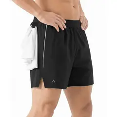 ALPHA FIT - Short deportivo Hombre con licras - Ropa deportiva Gym - Alphafit