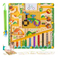 GENERICO - Tablero Magnético Sensorial Montessori Laberinto Clasificar Colores y Conteo con Registro Sanitario