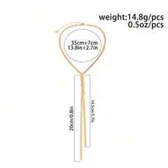 MORITA BAG STORE - COLLAR DE CADENA EN FORMA DE Y COLGANTE DE BORLA COLOR DORADO