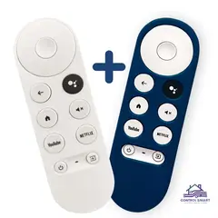 GENERICO - Control Remoto Para Chromecast Google TV 4K HD + Funda Color Azul