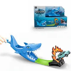 GENERICO - Juguete Pista Ataque Tiburón Para Niños Shark Catapulta Lanzador con Auto