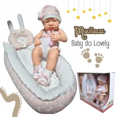 GENERICO - Muñeca Baby Do Lovely con Cuna Nido Modelo 1901-1