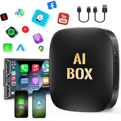 GENERICO - AIBOX Android Car Box 3en1 - Android 13 Youtube Netflix Disney - Android Auto y Carplay Inalambrico