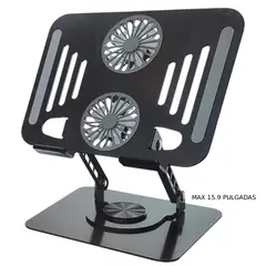GENERICO - Soporte Laptop Tablet Base de Aluminio Metal 15.9 Pulgadas 360° 2 Ventiladores