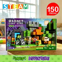 STM - Cubos magnéticos 3D didácticos STEAM caja 150 piezas FOREST ADVENTURE
