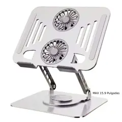 GENERICO - Soporte Laptop Tablet Base de Aluminio Metal 15.9 Pulgadas 360° 2 Ventiladores