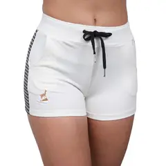 APUSKI - Short casual deportivo french terry licrado con franja para dama