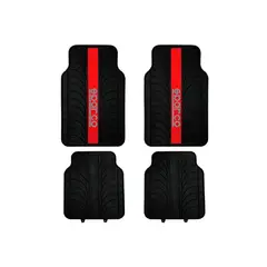 SPARCO - Piso Tapete para Auto x4 Piezas Rojo