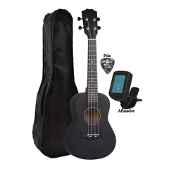 GENERICO - UKELELE CONCIERTO Color Negro Incluido Afinador&Funda&Púa