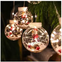 GENERICO - Cortina de luces esfera con figuras de navidad 3mts