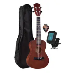 GENERICO - UKELELE CONCIERTO Color Rojo Vine Incluido Afinador&Funda&Púa