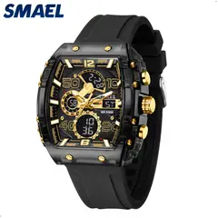 SMAEL - Reloj 8109 Hombre Pantalla Dual, Luz Led, Acuatico
