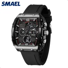 SMAEL - Reloj 8109 Hombre Pantalla Dual, Luz Led, Acuatico
