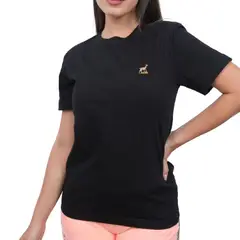 APUSKI - Polo casual deportivo 100% algodón Jersey para dama Negro