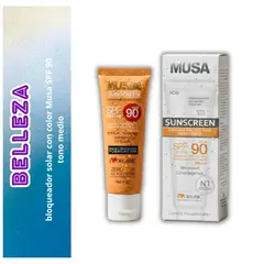 GENERICO - Bloqueador Solar 90 SPF - MUSA - Efecto Base Piel - TONO MEDIO