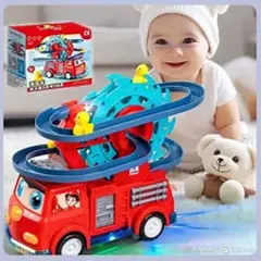 GENERICO - CARRO BOMBERO CON PISTA DE PATITOS CON LUCES Y SONIDO