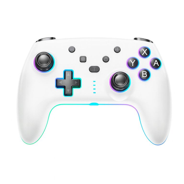 Control Pro Wireless RGB Turbo Para Switch Android y PC Blanco