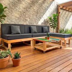 GENERICO - Sofá Corner Zahira - Madera Reciclada - Diseño Artesanal