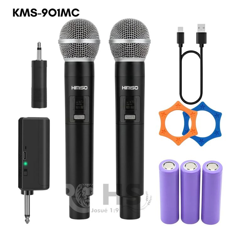 Micrófono Karaoke Inalámbrico de 2 Unidades KIMISO KMS-901MC